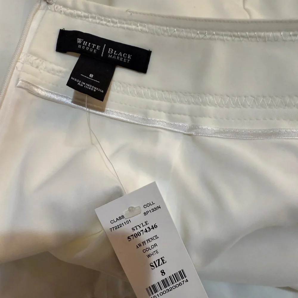 White House Black Market White Pencil Skirt Size 8 NWT - Picture 7 of 8
